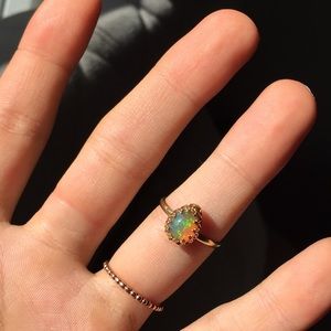 Real 14K gold and Ethiopian opal